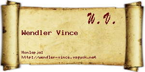 Wendler Vince névjegykártya