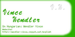 vince wendler business card